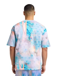 Carlo Colucci T-Shirt Eidenberger blau/azur/flieder/naturweiß