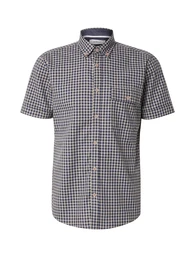 Hemd beige / dunkelblau / wei