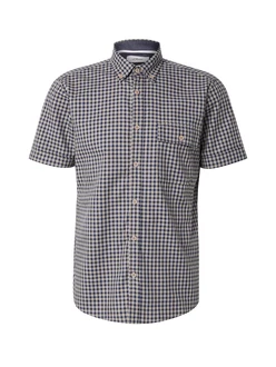 s.Oliver Hemd beige/dunkelblau/weiß