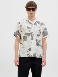 JACK & JONES Hemd 'JPRBLUBahamas' dunkelgrau/weiß