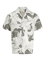 JACK & JONES Hemd 'JPRBLUBahamas' dunkelgrau/weiß