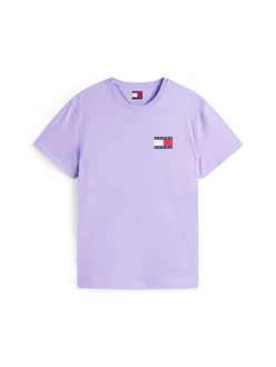 Tommy Jeans T-Shirt 'ESSENTIAL' marine/lavendel/rot/weiß