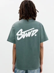 Pull&Bear T-Shirt 'STWD' smaragd/weiß