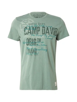CAMP DAVID T-Shirt mint/dunkelgrün/weiß