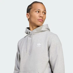 ADIDAS ORIGINALS Sweatshirt Essentials TREFOIL ESSENTIALS HOODIE graumeliert/weiß