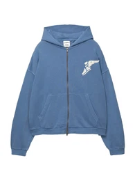 Sweatjacke hellblau / offwhite