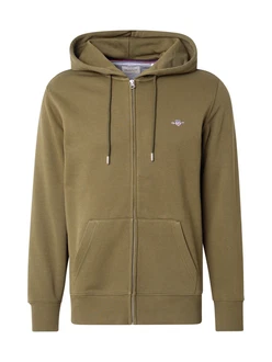 Gant Sweatjacke Regular Shield Full Zip Hoodie (2007059) oliv Gant Sweatjacke Regular Shield Full Zip Hoodie (2007059) oliv