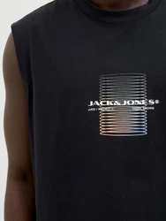JACK & JONES Top 'JCOCALMA' sand/schwarz/weiß