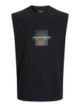 JACK & JONES Top 'JCOCALMA' sand/schwarz/weiß