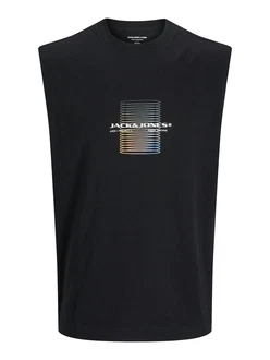 JACK & JONES Top 'JCOCALMA' sand/schwarz/weiß