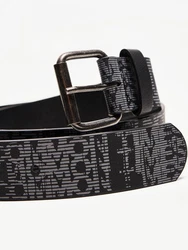 Bershka Gürtel 'UNCOMMON TIMES' grau/schwarz