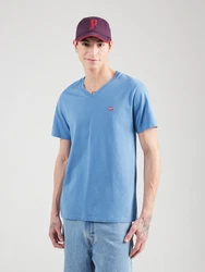LEVI'S T-Shirt 'Housemark V Neck Tee' 'Original HM' 'Original' himmelblau/rot/weiß