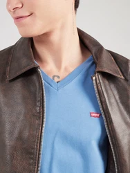 LEVI'S T-Shirt 'Housemark V Neck Tee' 'Original HM' 'Original' himmelblau/rot/weiß