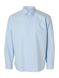 Hemd 'SLHRLXBEN' hellblau / braun / wei