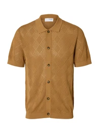 SELECTED HOMME Strickjacke 'SLHARCO' cognac