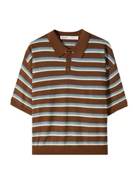 Poloshirt hellblau / braun / mint / wei