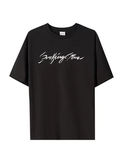 Bershka T-Shirt orange/schwarz/weiß
