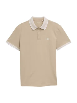 TOM TAILOR Poloshirt creme/sand/weiß TOM TAILOR Poloshirt creme/sand/weiß