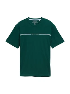 TOM TAILOR T-Shirt (OCS) hellblau/dunkelgrün/weiß