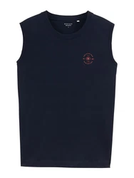 TOM TAILOR Top dunkelblau / cranberry