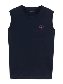 TOM TAILOR Top dunkelblau / cranberry