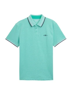 TOM TAILOR Poloshirt aqua/schwarz/weiß TOM TAILOR Poloshirt aqua/schwarz/weiß