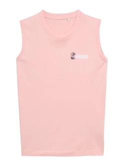 TOM TAILOR Top Shirt rosa/schwarz/weiß