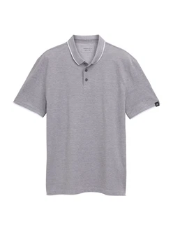TOM TAILOR DENIM Poloshirt rauchblau/weiß