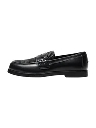 Bershka Mokassin Slipper schwarz