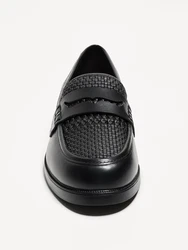 Bershka Mokassin Slipper schwarz