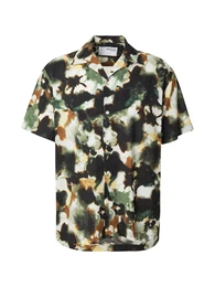 Hemd 'SLHRLXAIR' grn / oliv / schwarz / offwhite