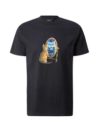 T-Shirt 'Mirror' indigo / hellblau / goldgelb / schwarz