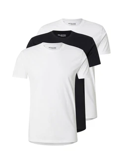 SELECTED HOMME T-Shirt SLHRoland schwarz/weiß