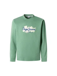 Sweatshirt 'Milton' dunkelblau / tanne / wollwei