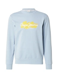 Sweatshirt 'Milton' taubenblau / zitrone / wollwei
