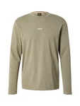 BOSS T-Shirt Herren Langarmshirt TCHARK khaki/weiß