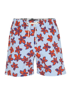 TOMMY HILFIGER Badeshorts blau/hellblau/orange