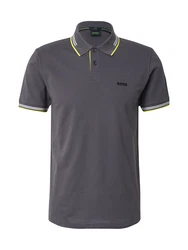 BOSS Poloshirt 'Paul' dunkelgrau/neongrn/schwarz/wei