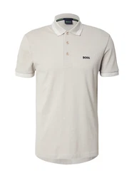 BOSS Poloshirt 'Paddy' hellbeige/schwarz/offwhite