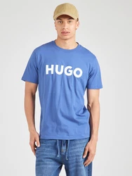HUGO T-Shirt 'Dulivio' taubenblau/weiß