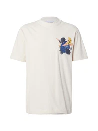 T-Shirt creme / blau / gelb / schwarz