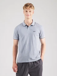 BOSS Poloshirt 'Paul' hellgrau/dunkelgrau/weiß