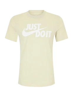 Nike Sportswear T-Shirt 'Swoosh' khaki/weiß