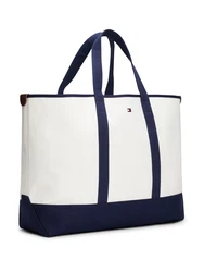 TOMMY HILFIGER Strandtasche 'SUMMER' blau/weiß