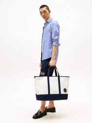 TOMMY HILFIGER Strandtasche 'SUMMER' blau/weiß