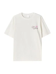T-Shirt himmelblau / rosa / schwarz / offwhite