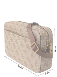 GUESS Umhängetasche 'MILANO' beige/braun