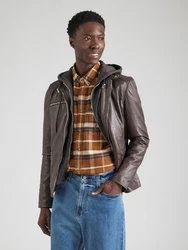 Maze Übergangsjacke Lederjacke dunkelbraun