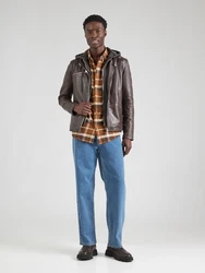 Maze Übergangsjacke Lederjacke dunkelbraun