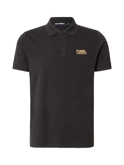 Karl Lagerfeld Poloshirt goldgelb/schwarz